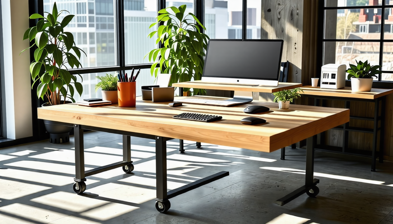 découvrez notre table roulante industrielle sur mesure, conçue pour optimiser l'espace de travail avec style et fonctionnalité. idéale pour les professionnels cherchant à allier praticité et esthétique, cette table vous permet de gagner en organisation tout en s'adaptant à vos besoins spécifiques.